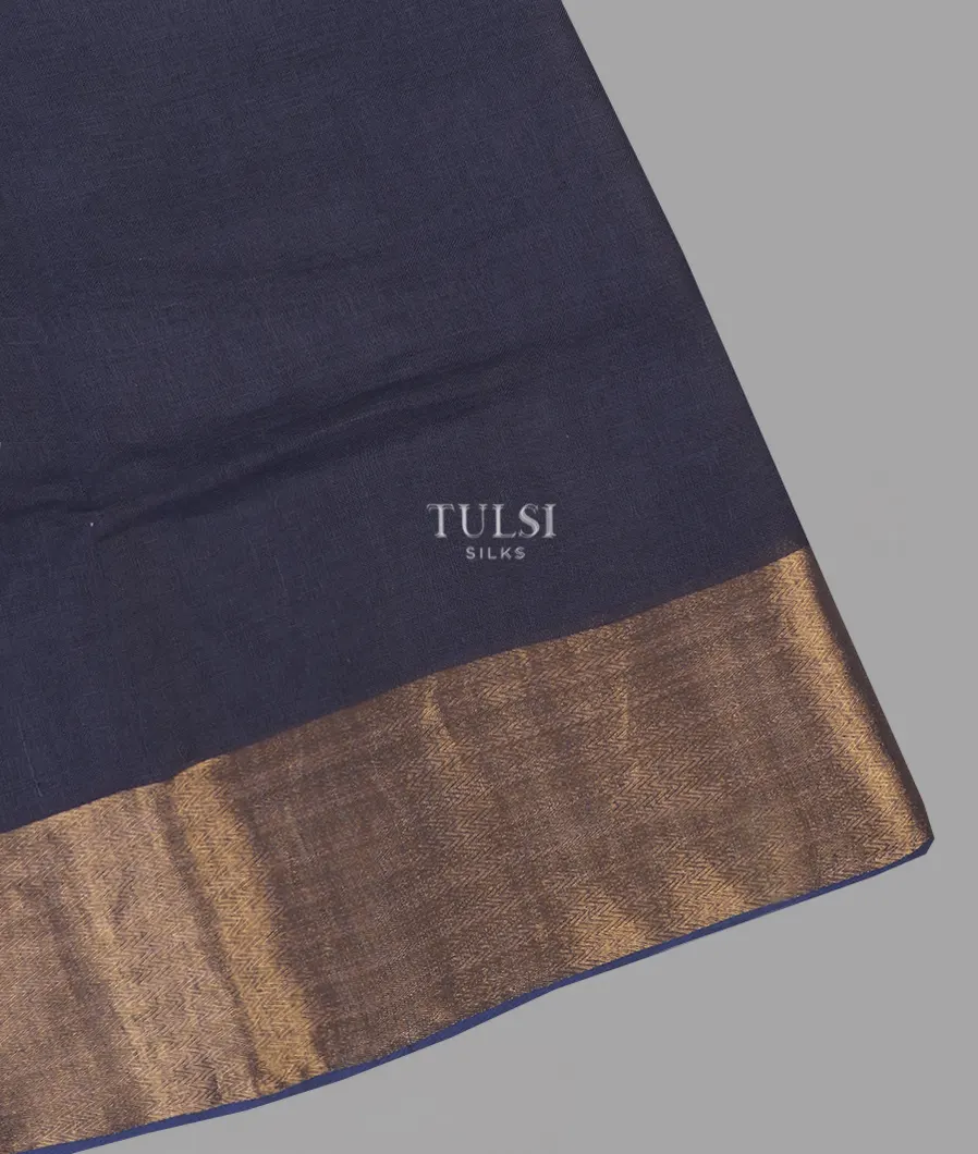 Blue Handwoven Linen Saree T640519-image