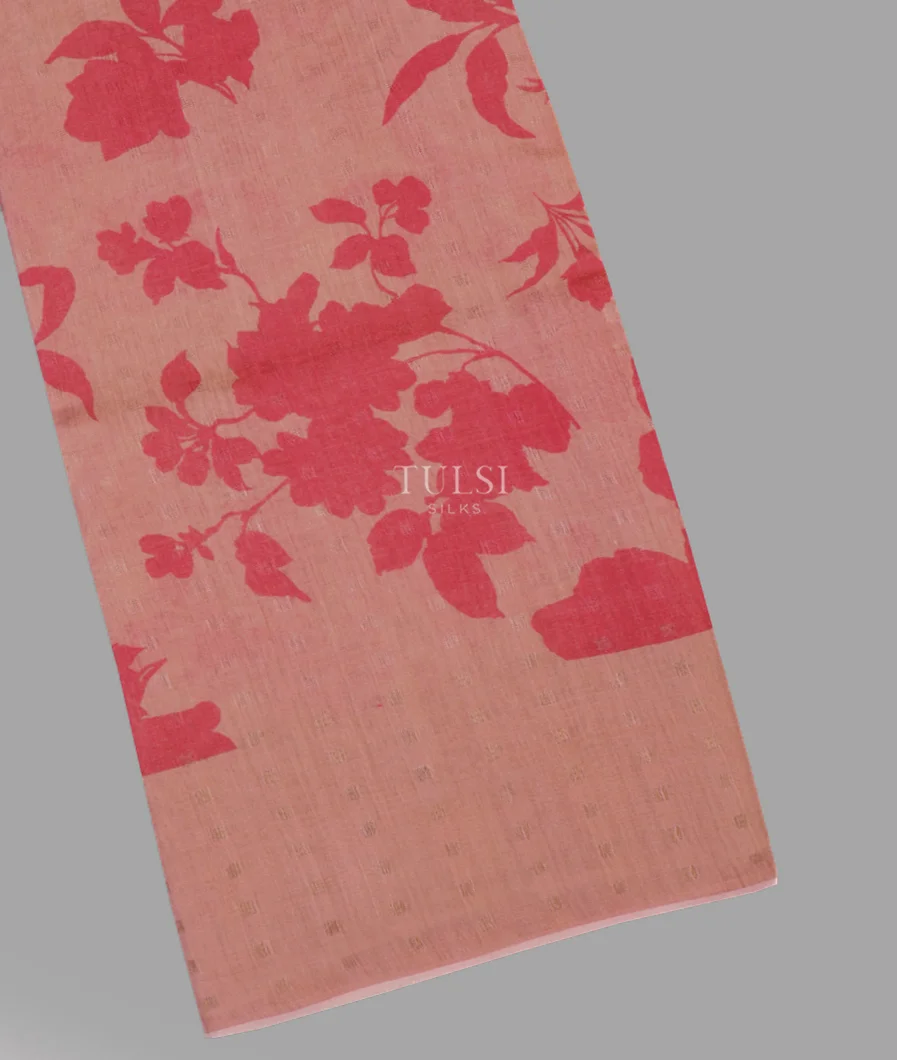 Dusty Peach Tissue Tussar Printed Saree T628599-image