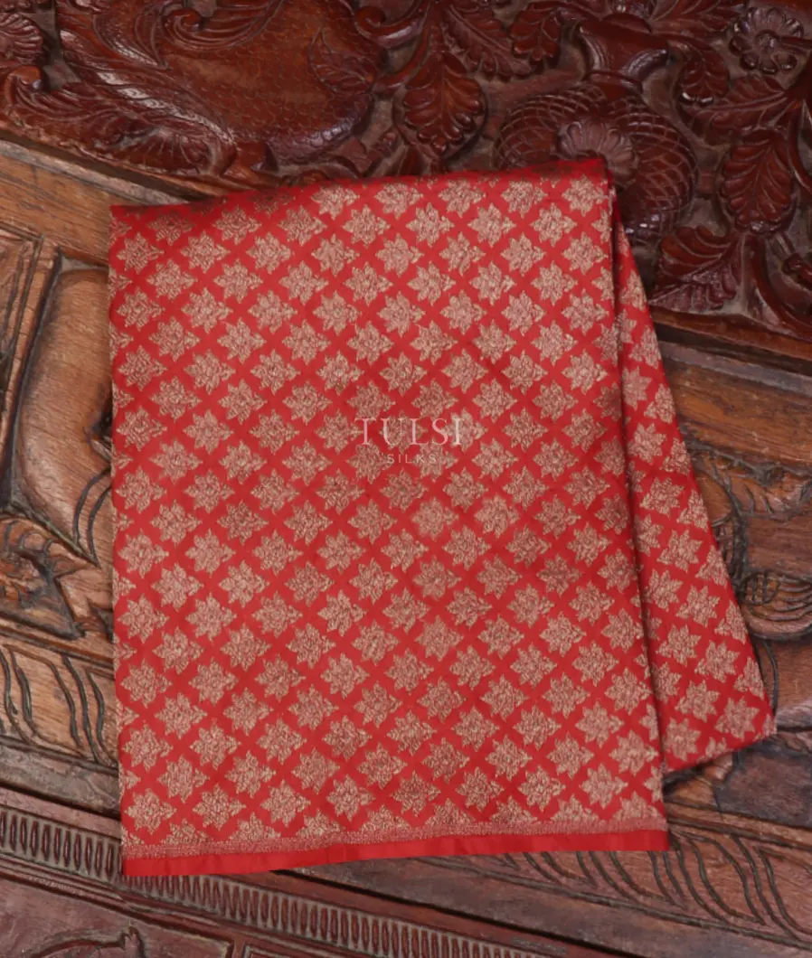 Red Banaras Silk Blouse T600731-image