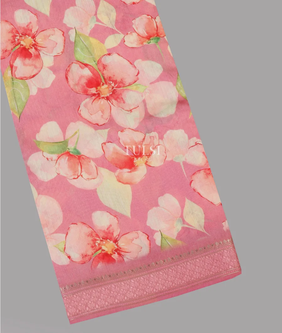 Pink Soft Tussar Printed Saree T623148-image