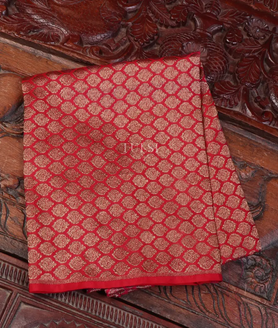 Pinkish Red Banaras Silk Blouse T578311-image