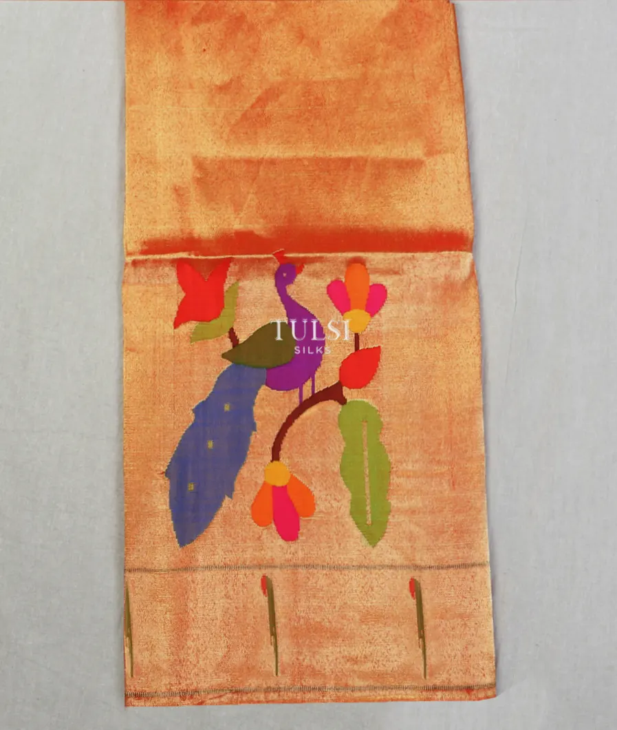 Gold And Red Paithani Silk Blouse T647166-image
