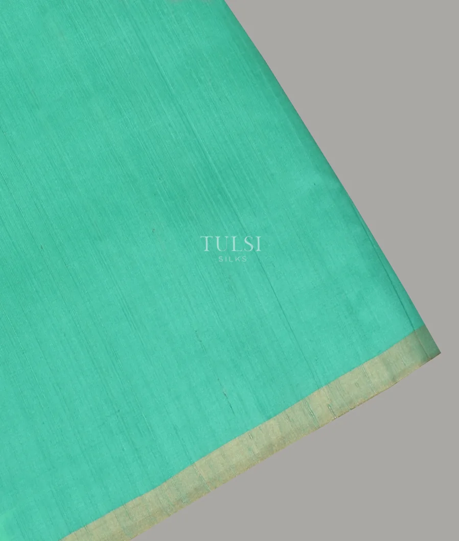 Greenish Blue Woven Raw Silk Saree T646984-image
