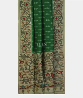 green-ikat-silk-with-kalamkari-border-and-pallu-t557535-1-t557535-1-b