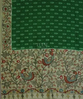 green-ikat-silk-with-kalamkari-border-and-pallu-t557535-1-t557535-1-d