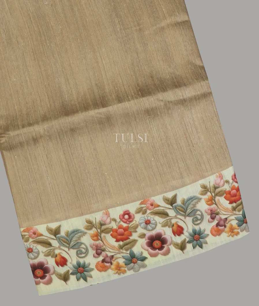 Beige Tussar Printed Saree T645731-image