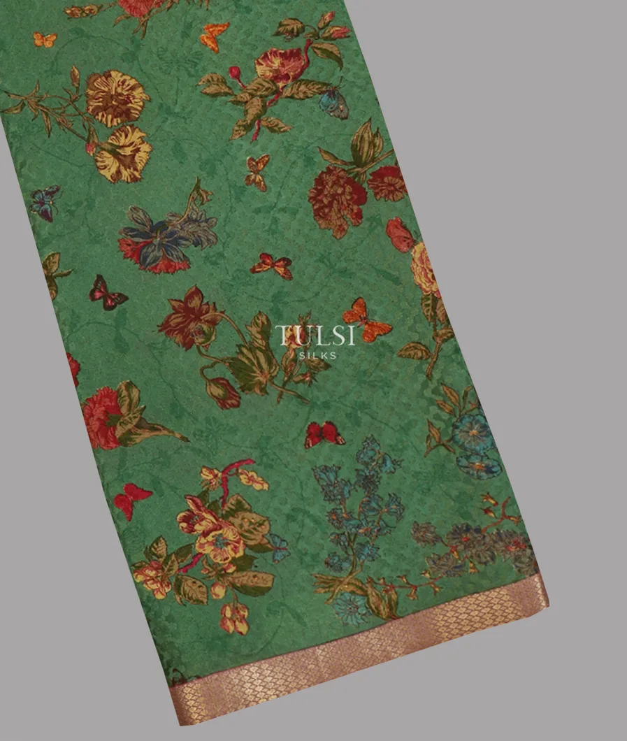 Green Crepe Silk Saree T642704-image