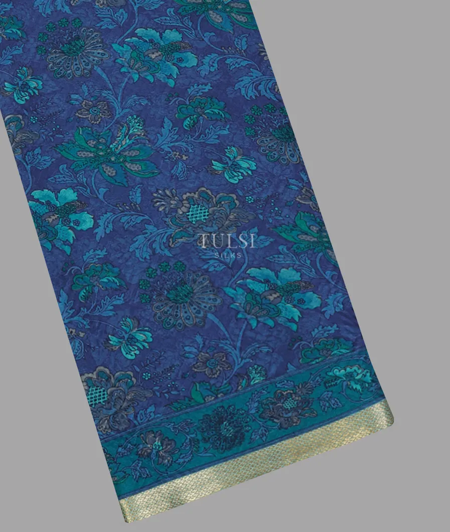 Blue Crepe Silk Saree T642708-image