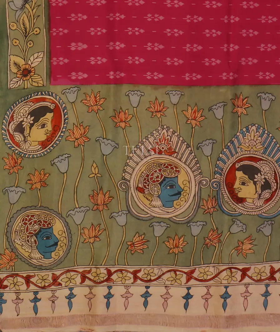 magenta-ikat-silk-with-kalamkari-border-and-pallu-t557531-1-t557531-1-d