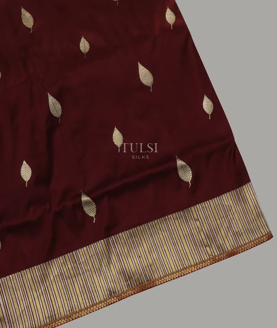 Maroon Banaras Silk Saree T594189-image