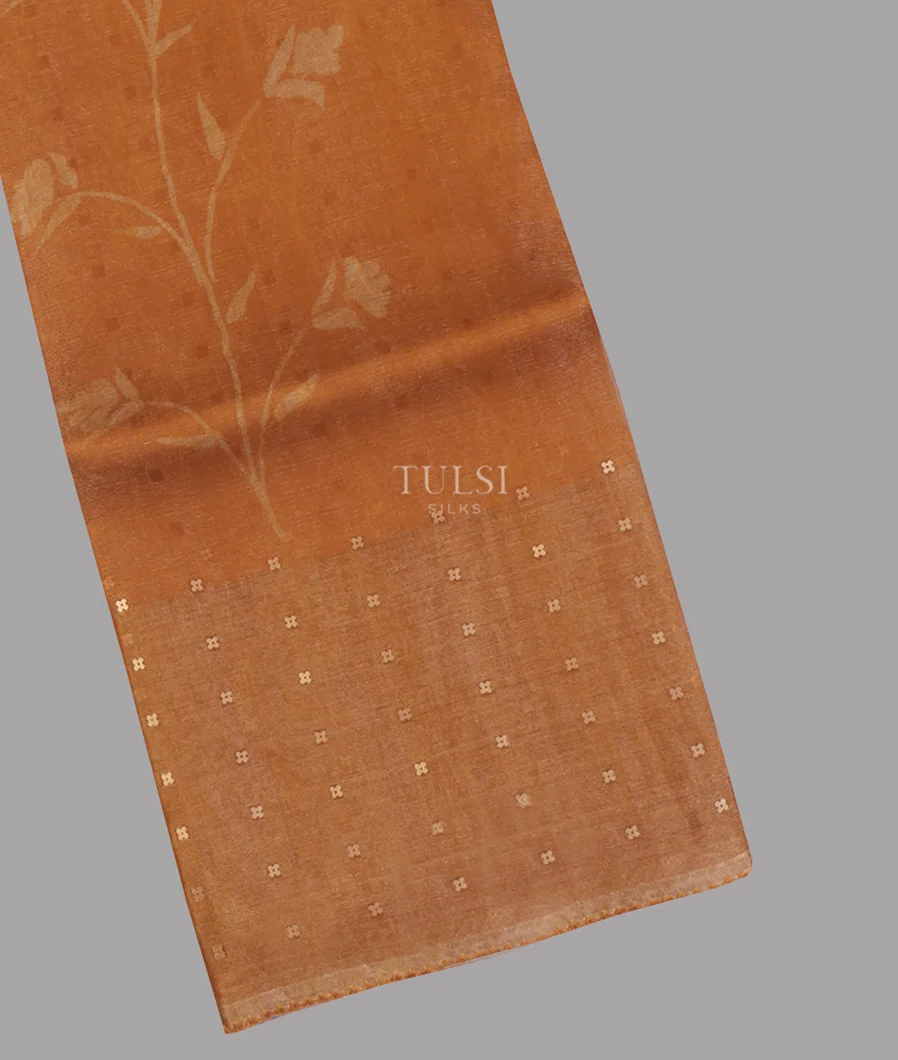 Dusty Peach Tissue Organza Printed Saree T646493-image