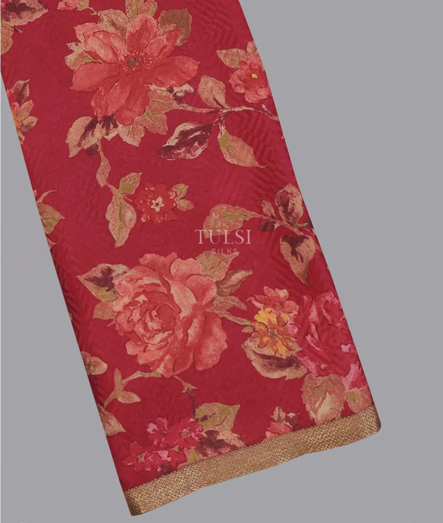 Magenta Crepe Silk Saree T642706-image