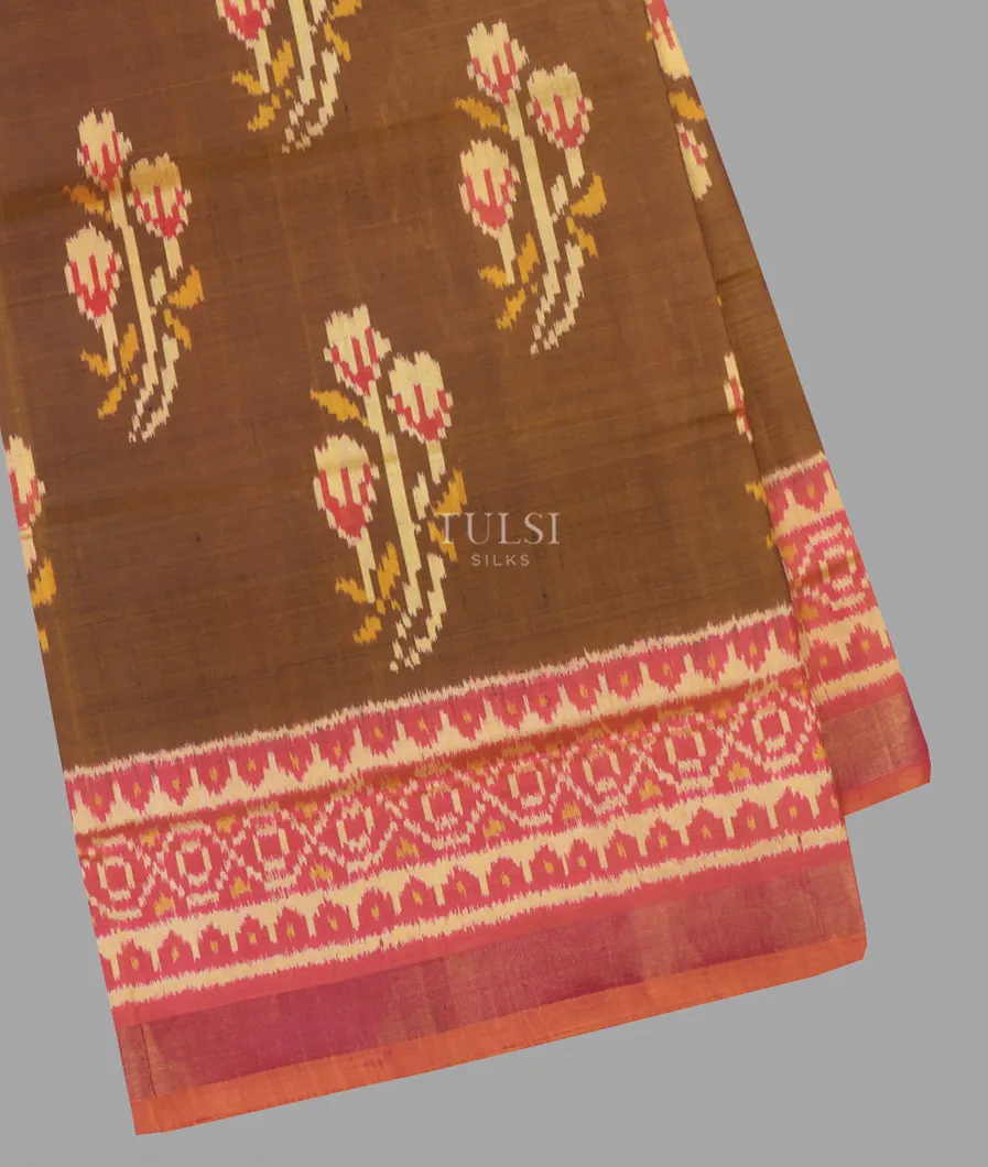 Brown Patola Silk Saree T554401-1-image