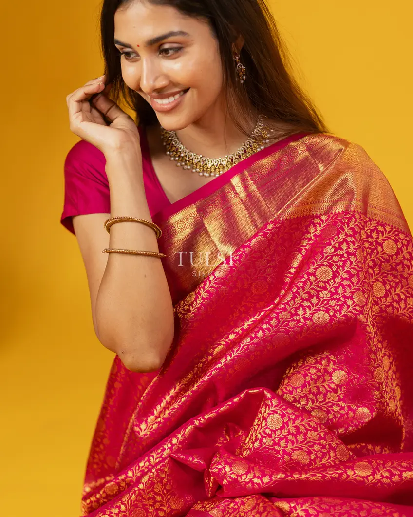 Pink Kanjivaram Silk Saree T638379-image