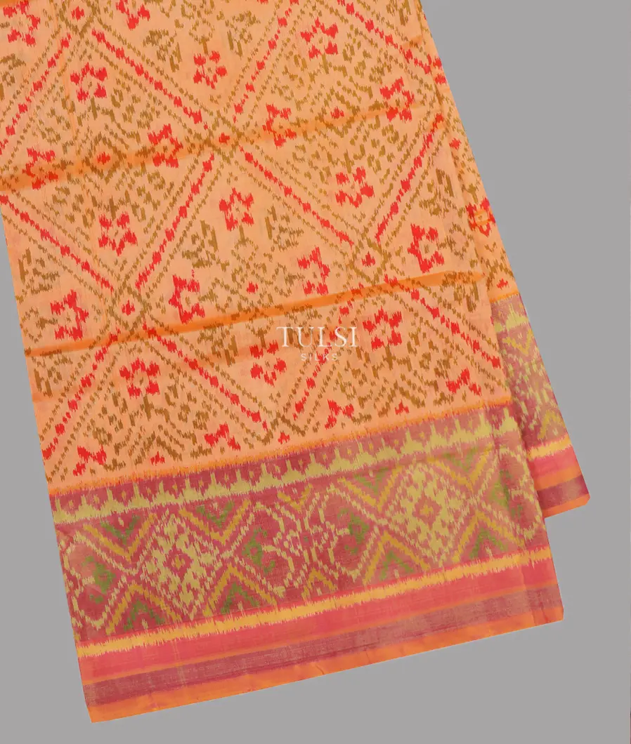 Peach Patola Silk Saree T622151-image