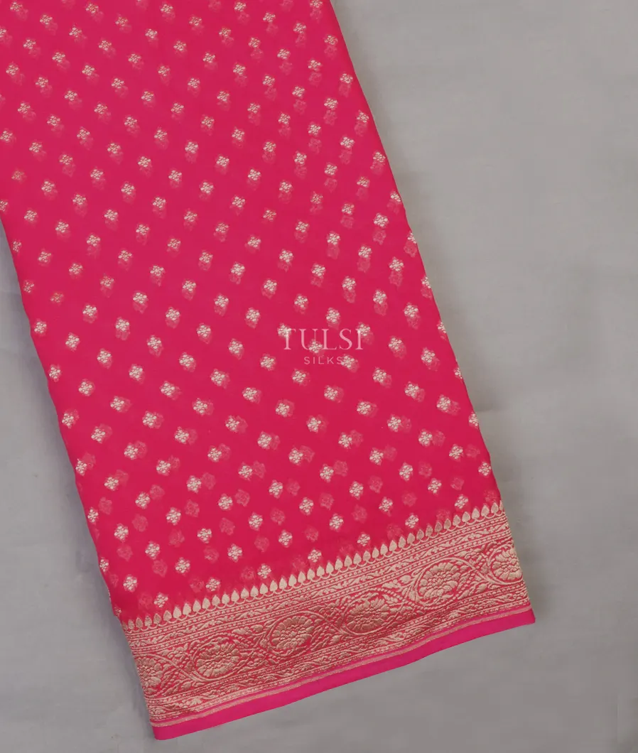 Pink Banaras Georgette Silk Saree T643627-image
