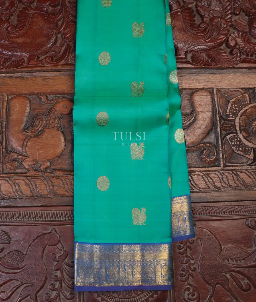 Greenish Blue Kanjivaram Silk Saree T646655-image