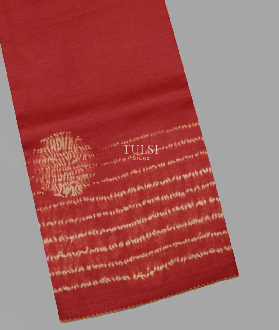 Red Tussar Printed Saree T636576-image