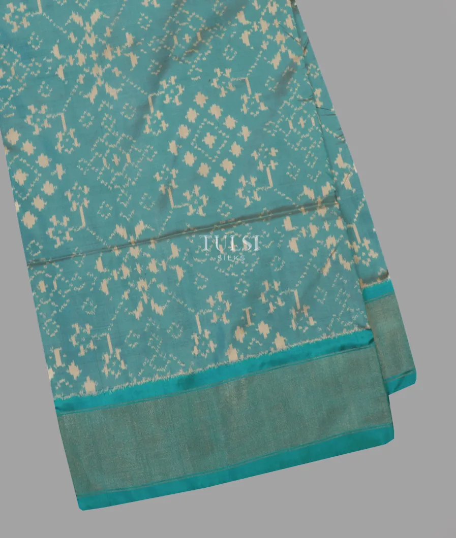 Blue Ikat Silk Saree T641233-image