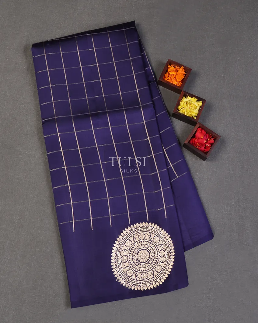 Blue Banaras Silk Saree T648739-image