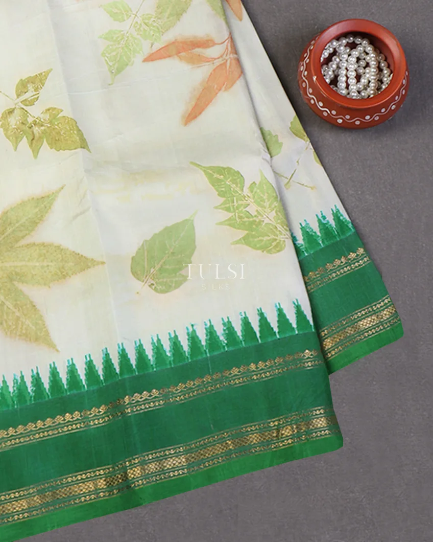 Off - White Gadwal Silk Saree T640902-image