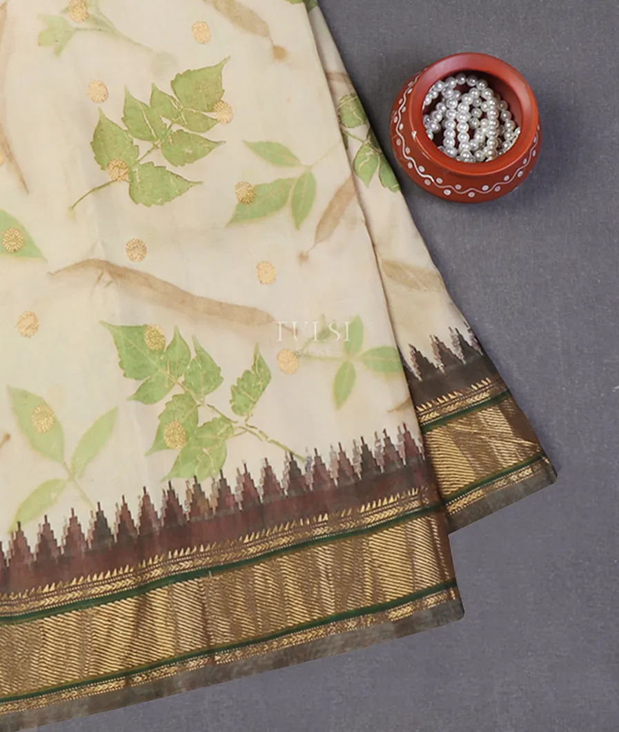 Beige Gadwal Silk Saree T640903-image