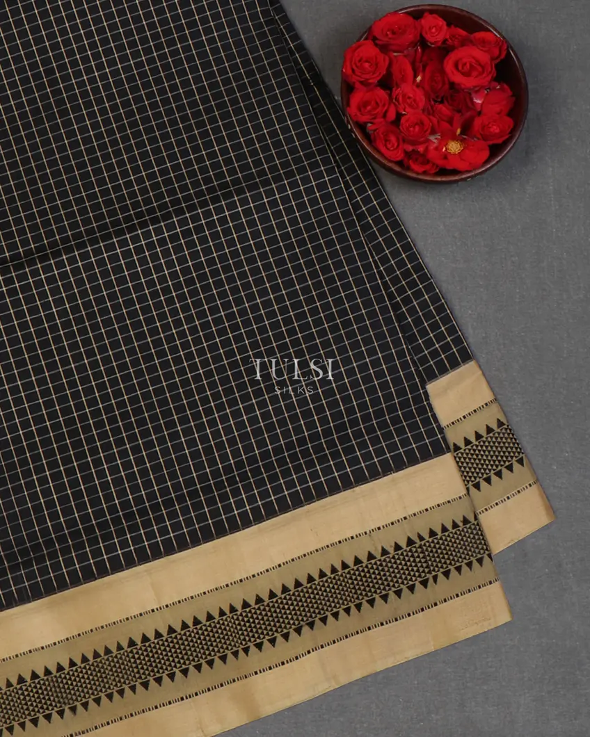 Black Soft Silk Saree T648547-image