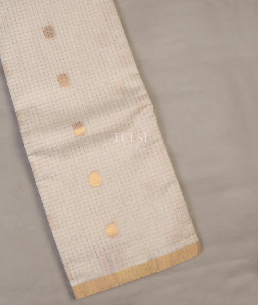 Off-White Silk Cotton Saree T648822-image