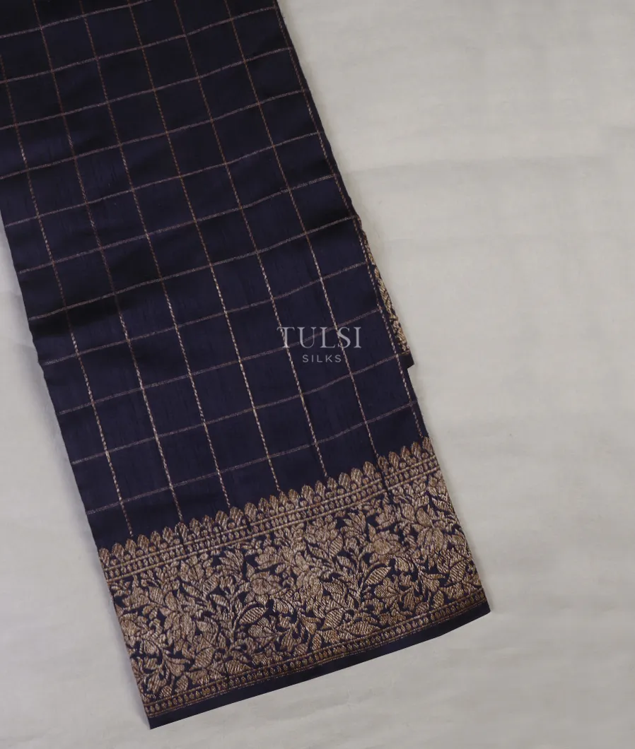 Blue Banaras Tussar Saree T643037-image