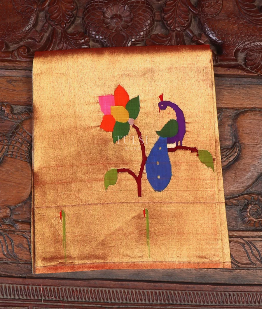 Gold And Red Paithani Silk Blouse T647176-image