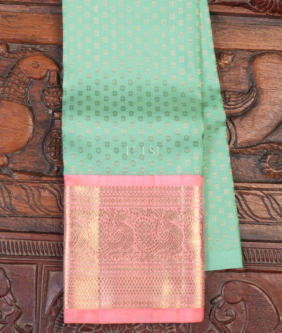Blue Kanjivaram Silk Kids Pavadai T642391-image