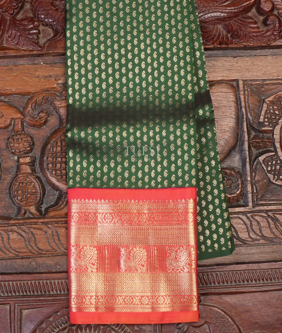 Green Kanjivaram Silk Kids Pavadai T563645-image