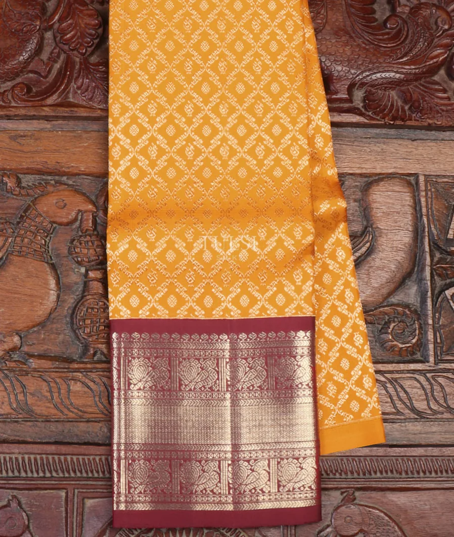 Yellow Kanjivaram Silk Kids Pavadai T642398-image