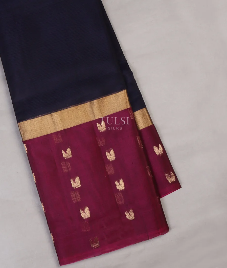 Midnight Blue Silk Cotton Saree T648879-image