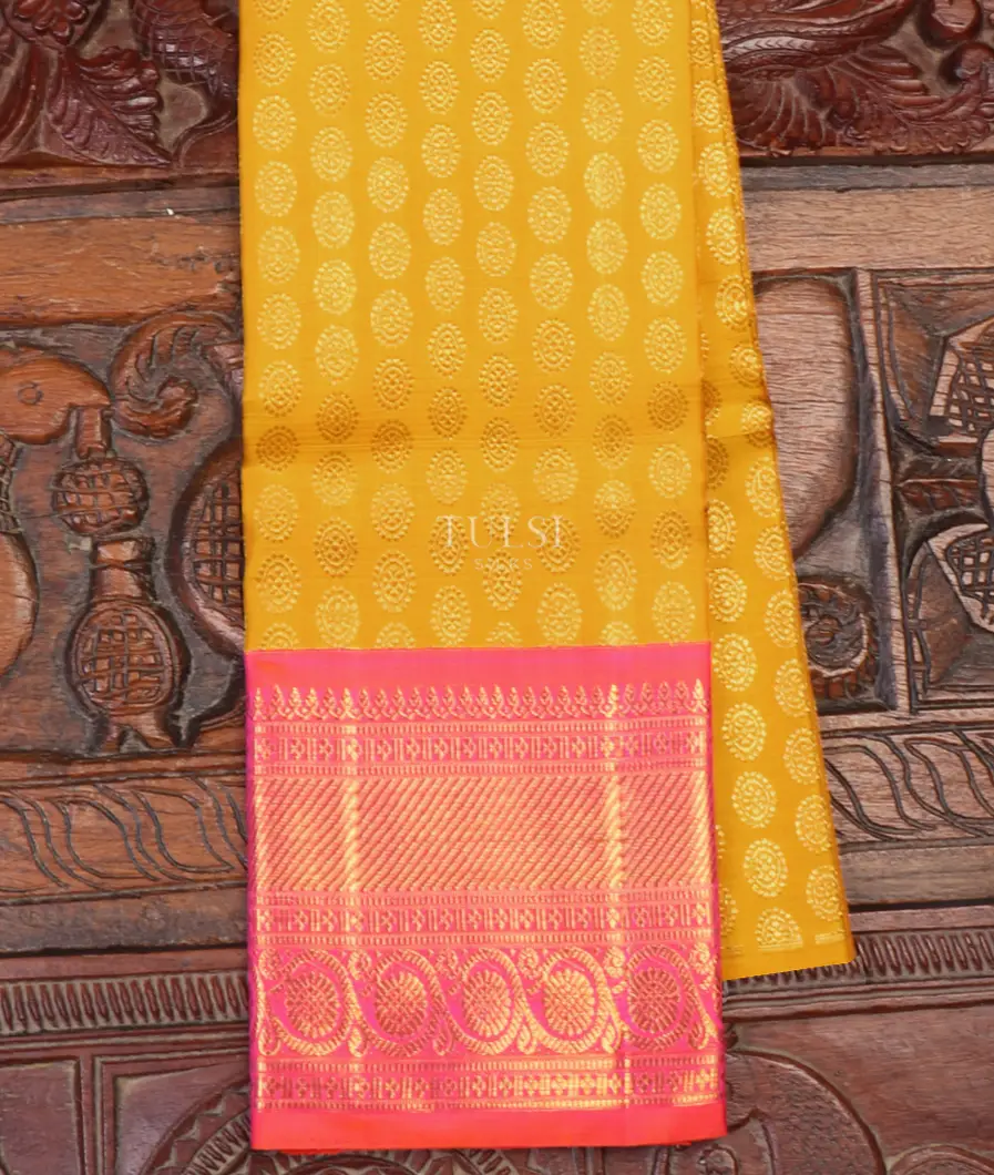 Yellow Kanjivaram Silk Kids Pavadai T642388-image