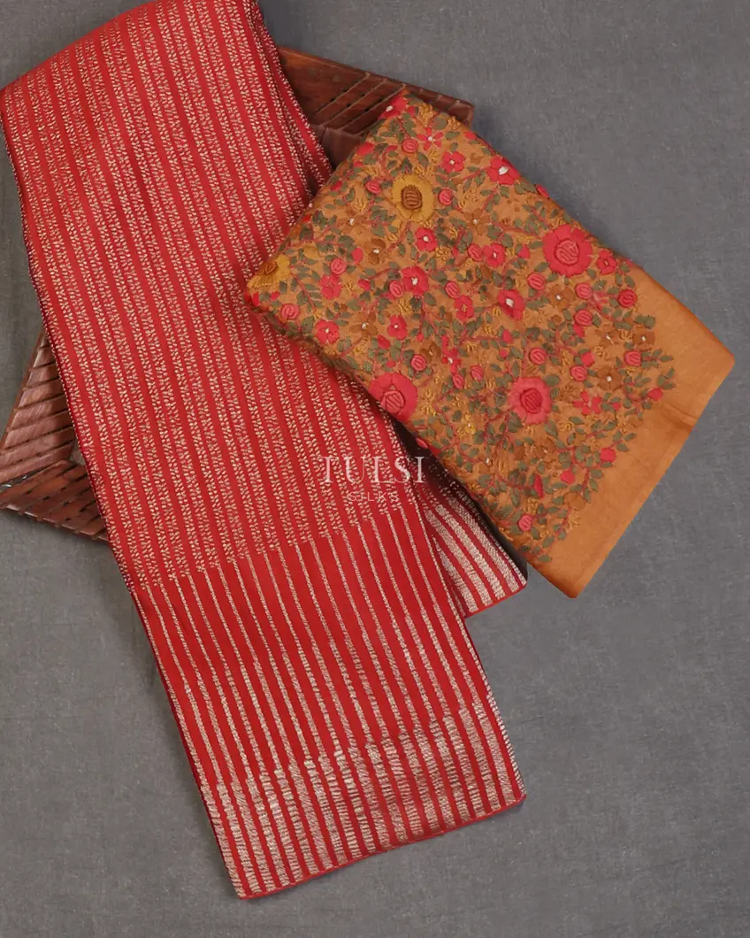 Red Mysore Crepe Silk Saree T649846-image