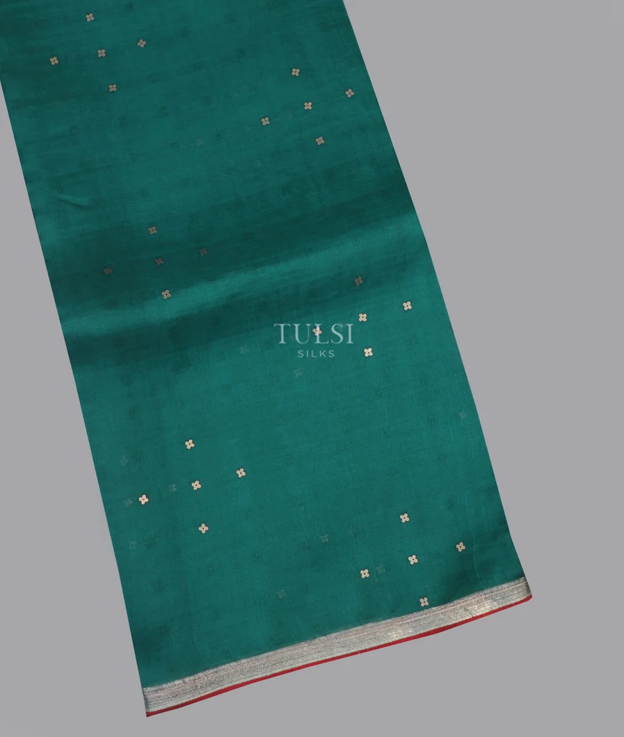 Peacock Blue Woven Organza Saree T649784-image