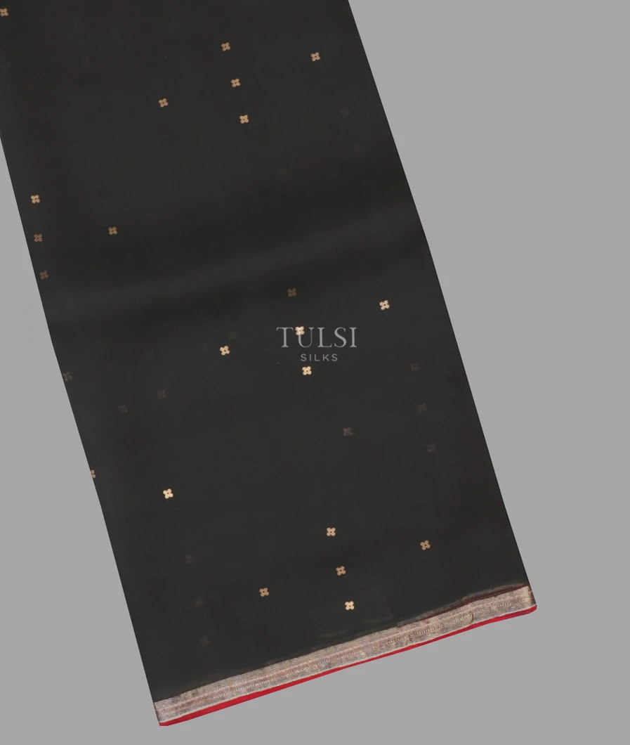 Black Woven Organza Saree T649782-image