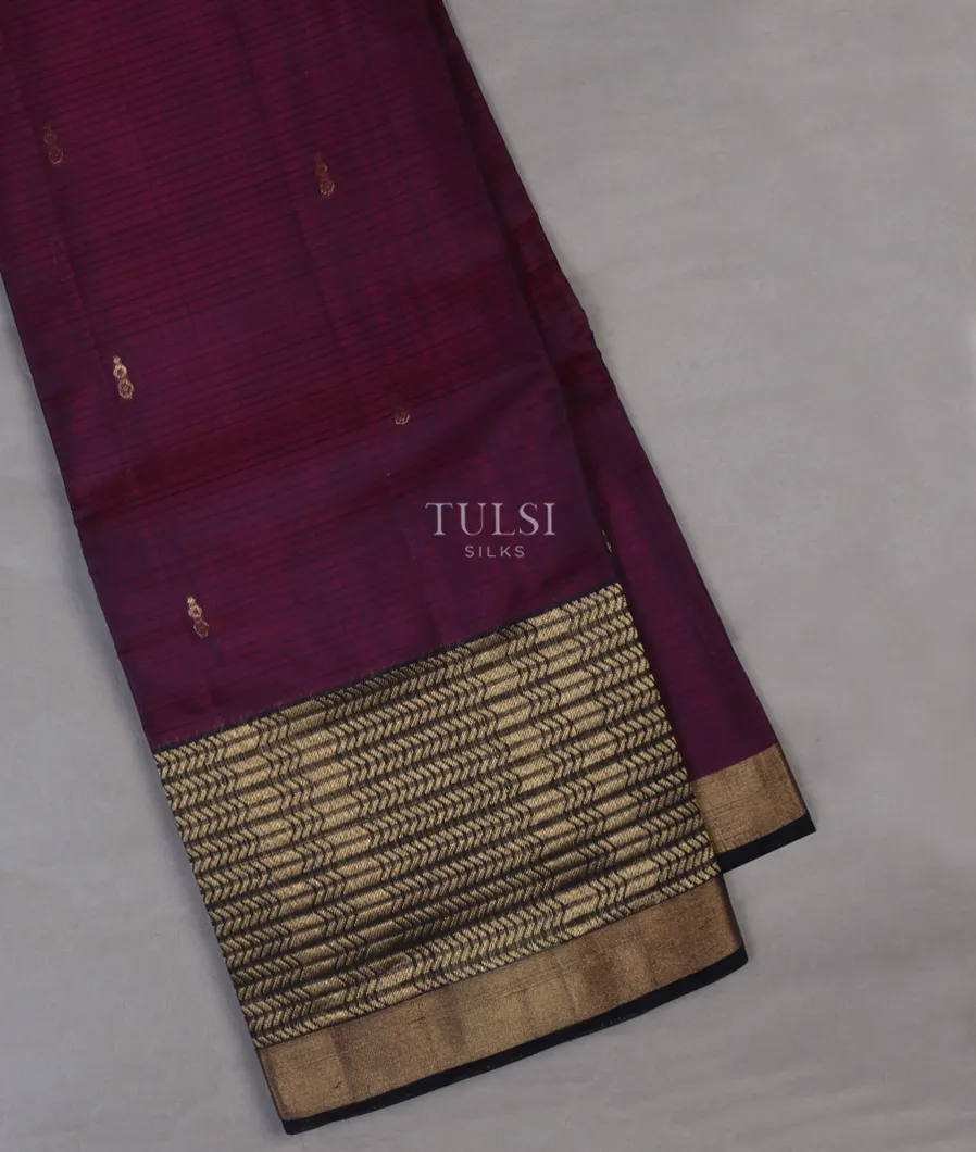 Purple Silk Cotton Saree T648837-image