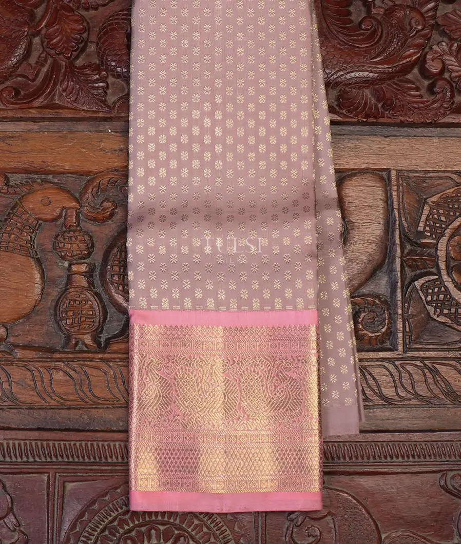 Pink Kanjivaram Silk Kids Pavadai T642385-image