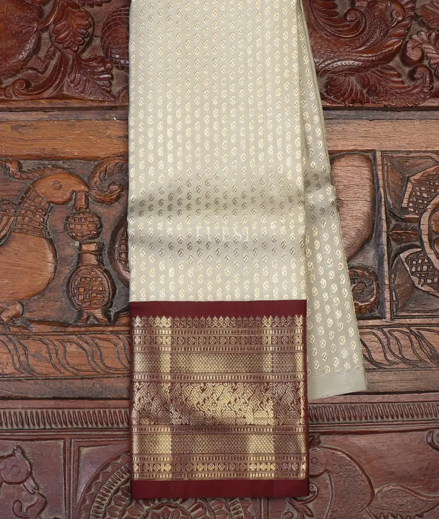 Grey Kanjivaram Silk Kids Pavadai T642392-image