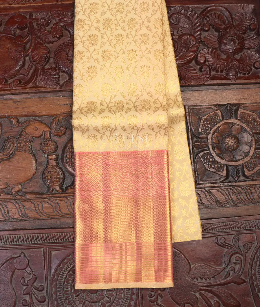 Beige Kanjivaram Silk Pavadai T637077-image