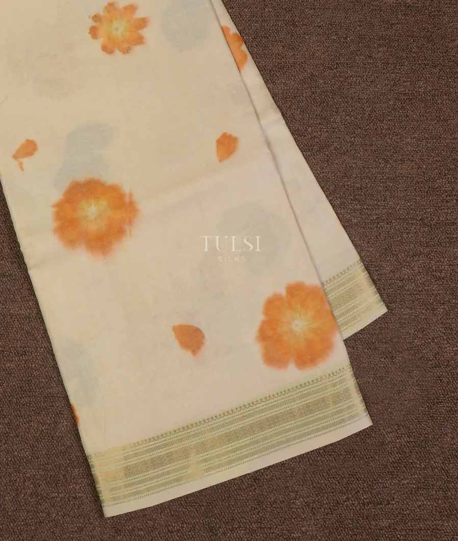 Light Beige Tussar Printed Saree T647410-image