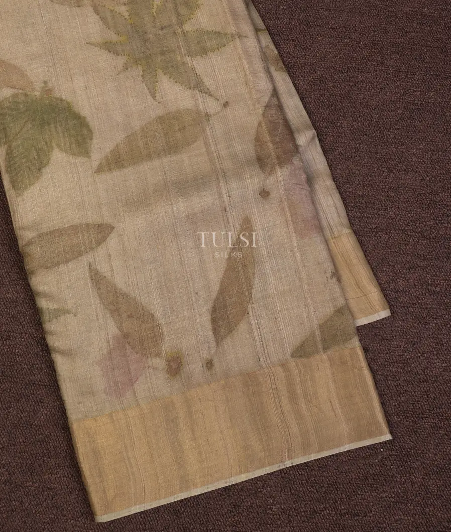 Grey Tussar Printed Saree T557692-image