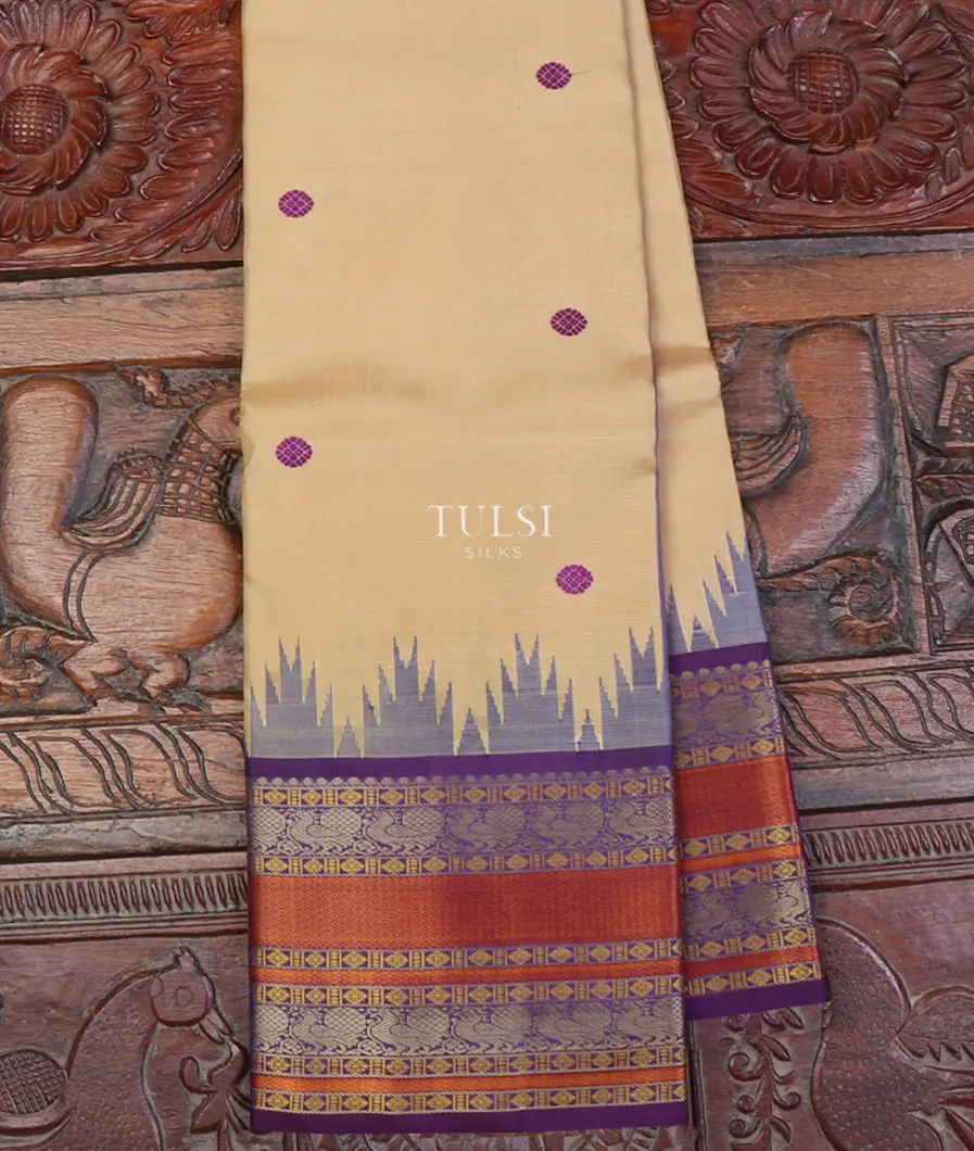 Beige Kanjivaram Silk Saree T629592-image