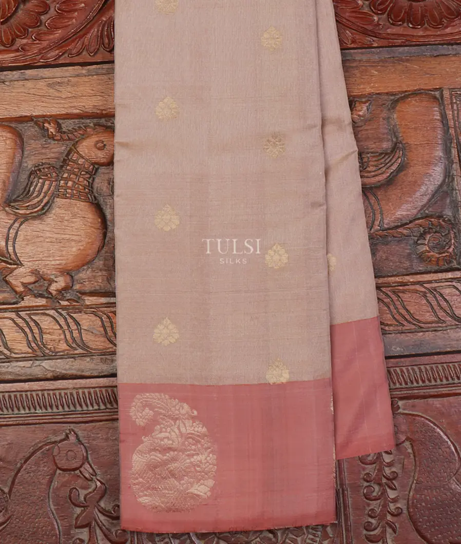 Pinkish Grey Tissue Soft Silk Saree T647685-image