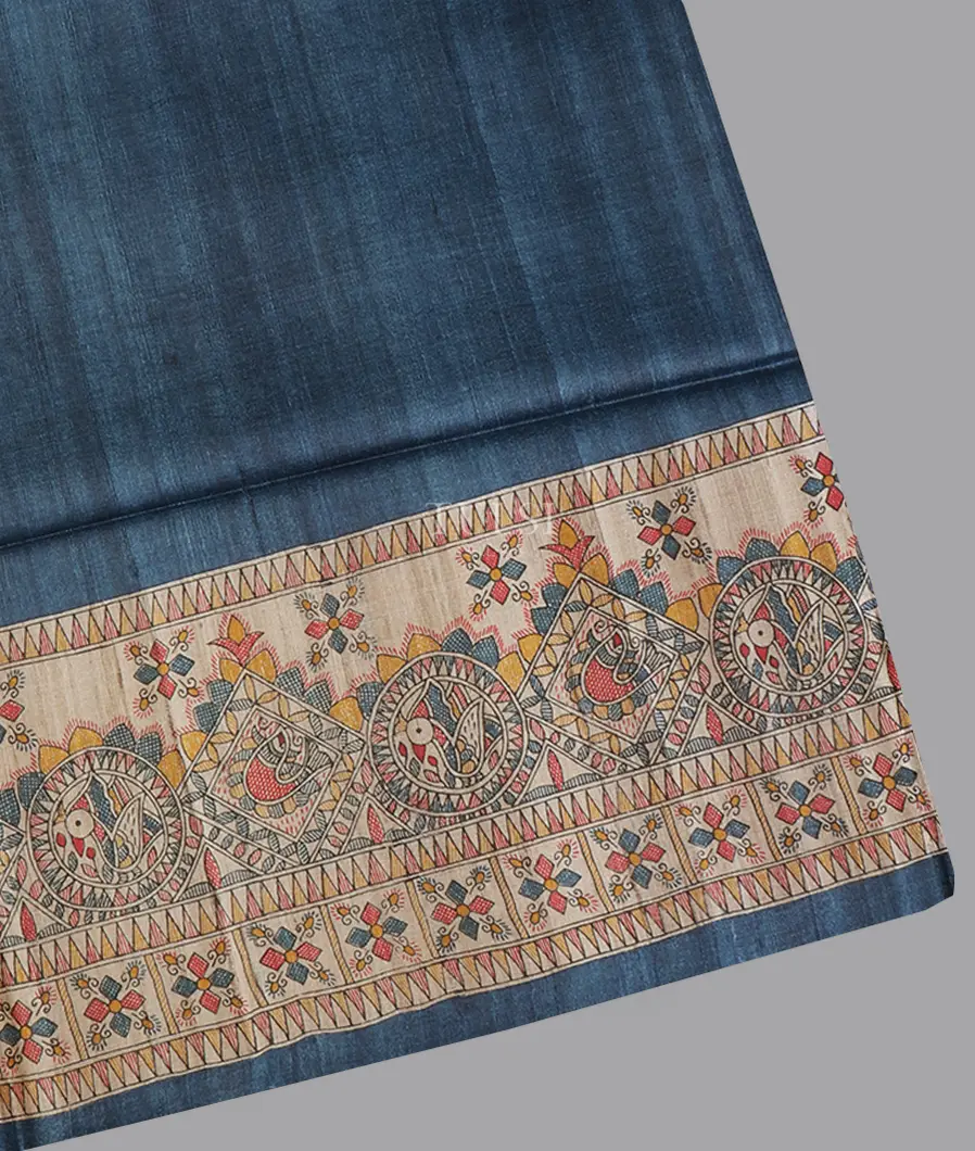Blue Tussar Printed Saree T651292-image