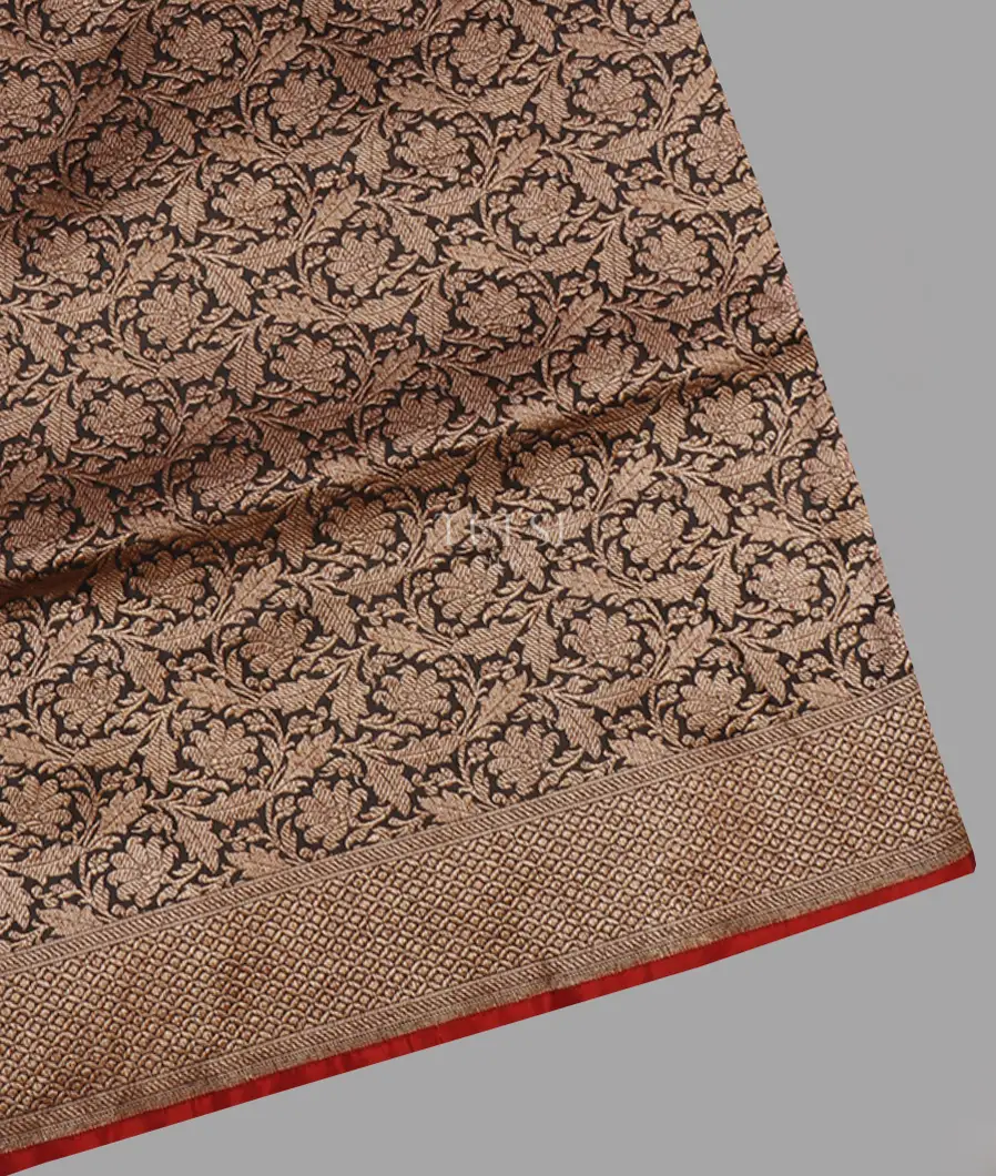 Black Banaras Silk Saree T594107-image