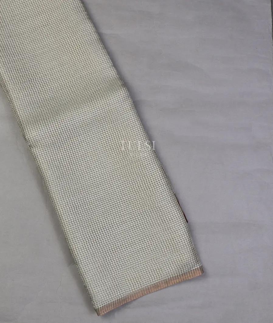 Off-White Woven Tussar Saree T650218-image