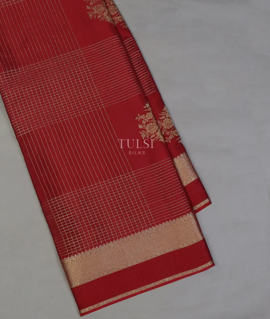 Red Mysore Silk saree T651063-image